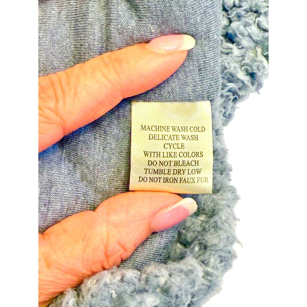 True Grit Dylan Frosty Tipped Denim Blue Quarter Zip Pullover Size L ❄️💙❄️ - Picture 8 of 9